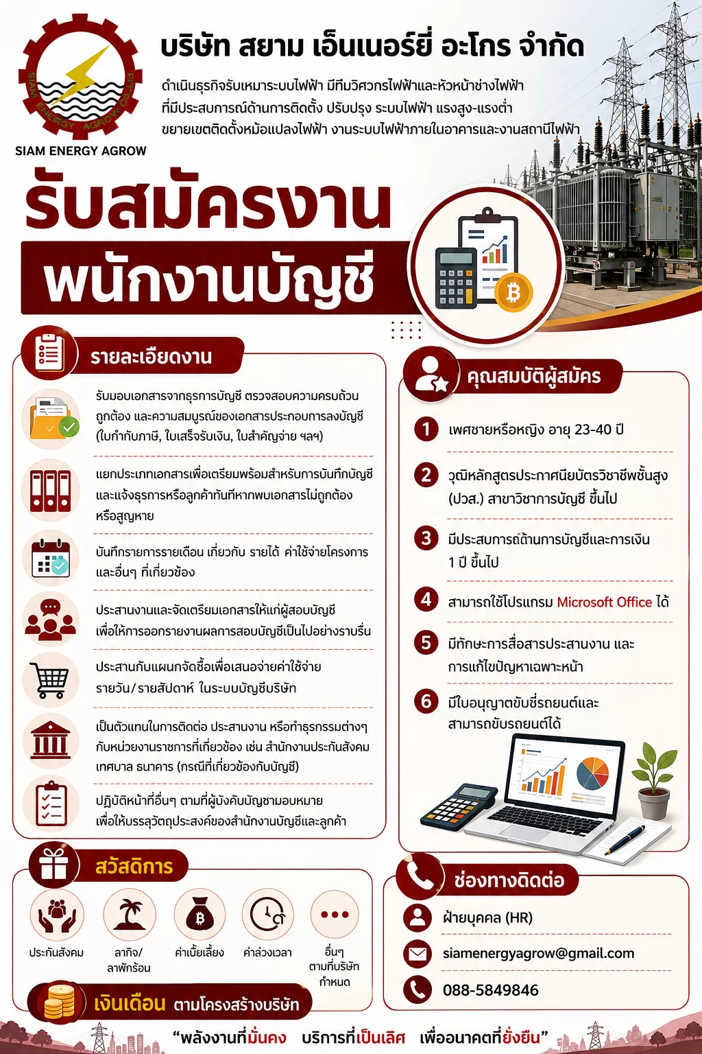 ภาพประกาศรับสมัครงาน พนักงานบัญชี ภาพที่ 1