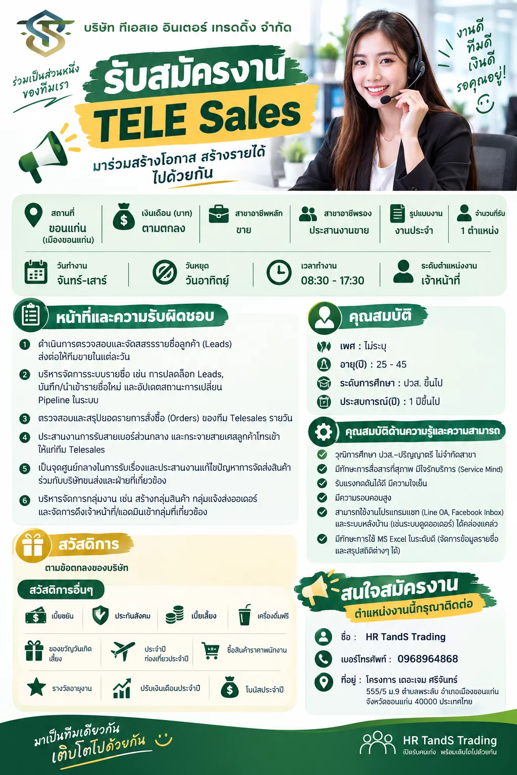ภาพประกาศรับสมัครงาน Tele Sales ภาพที่ 1