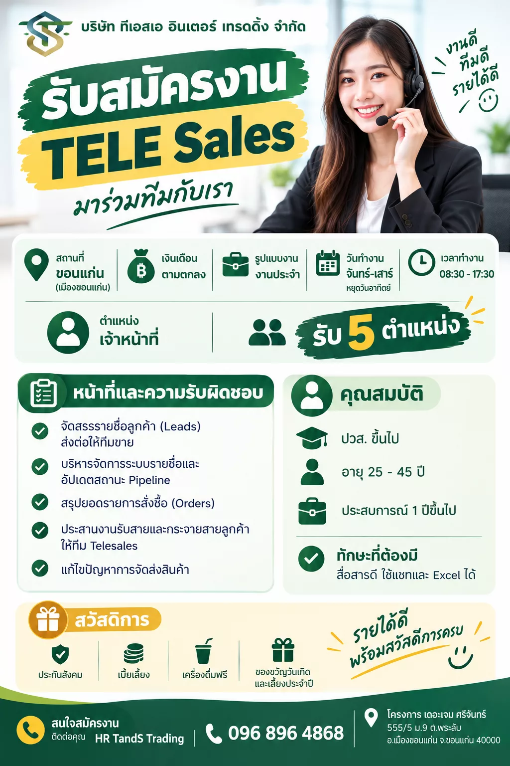 ภาพประกาศรับสมัครงาน Tele Sales ภาพที่ 1